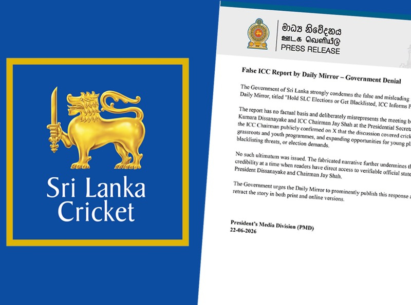 ICCය රජයට තර්ජනය කර නෑ: සාවද්‍ය පුවතට රජයෙන් පිළිතුරු.